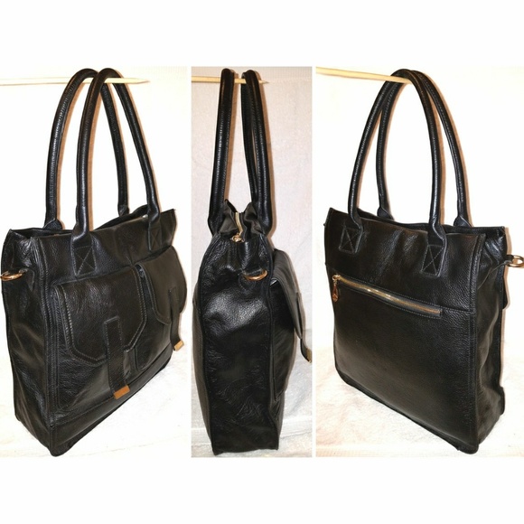 Kristen Bell extra large black leather convertible multi strap - Picture 3 of 5